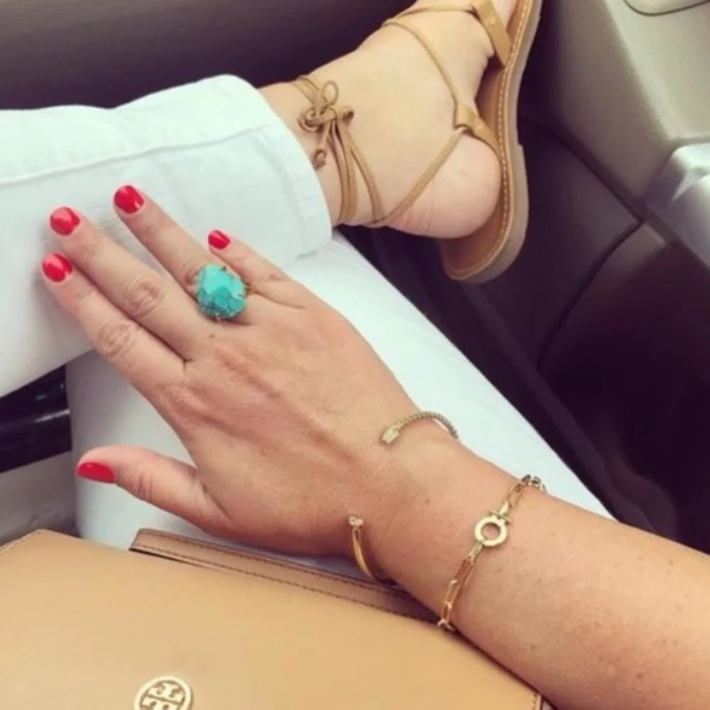 :: Stella & Dot [GOLD] Delicate Pavé Hardware Cuff - Picture 3 of 6